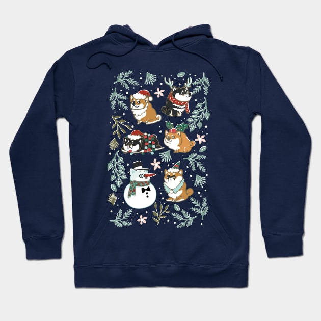 Christmas Shiba Inu Hoodie by huebucket